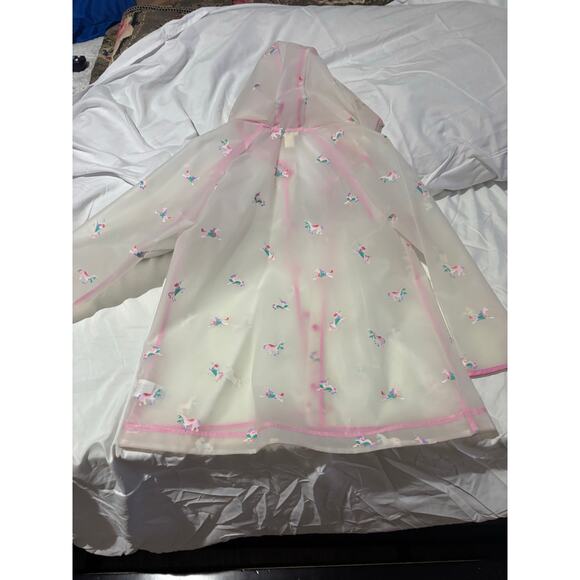 Hatley sheer 8 unicorn raincoat hooded euc w/pockets - Picture 6 of 8